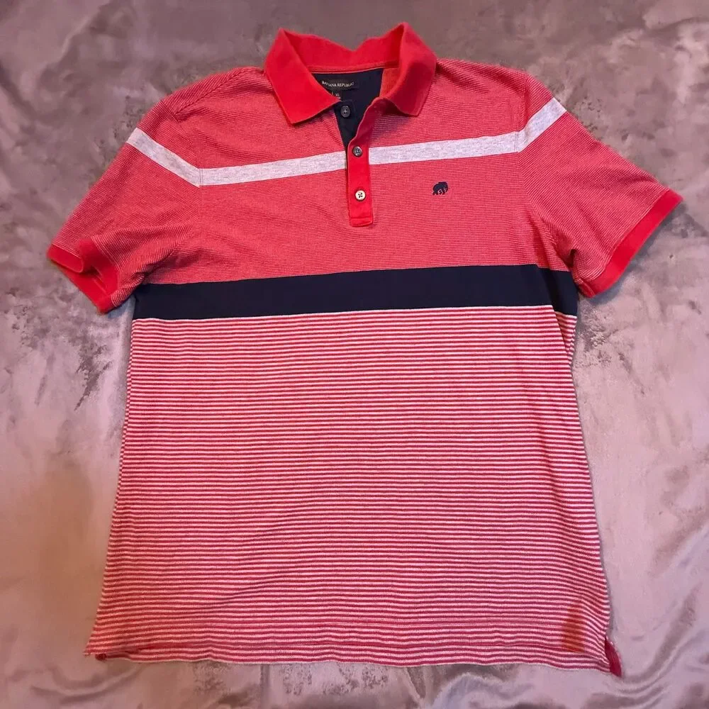 Banana Republic Red striped Polo - Size XL - 0327